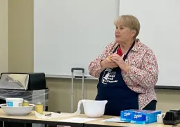Colleen teaching cold food storage