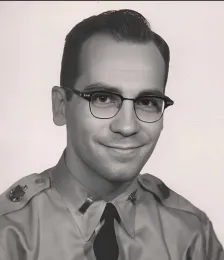 Bruce Eldridge shortly after he was commissioned as a first lieutenant in the U.S. Army, circa 1957.