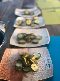 Pickles on plates 