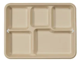 Single-use compostable fiber lunch tray