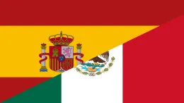 las banderas de España y México combinadas