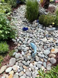 landscape dry creek bed with rocks