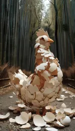 chicked with eggshells