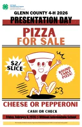 Glenn County 4-H Presentation Day 2025-2026 Pizza for Sale Flyer