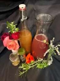 Botanical beverages in carafes