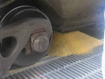 Northwestern Pacific Railroad Co. makes it first grain delivery to Dairyman’s Cooperative on July 13, 2011 (Courtesy of Dairyman’s Feed & Supply Co.)