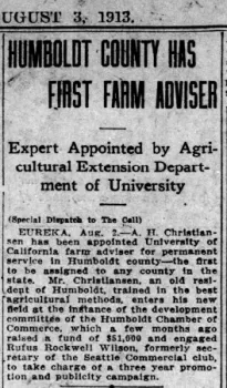 Article in the San Francisco Call, August 3, 1913