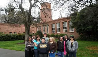 Farm and Community Development Emeritus Deborah Giraud with students from Klamath
