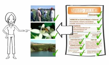 A screen from the course presenting pesticide label information.