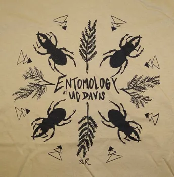 Stag beetles grace the winning t-shirt in the UC Davis Entomology Graduate Students' Association contest. It is the work of Stacey Rice.