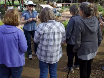 Planting the Bee Garden class learns about solitary bee houses