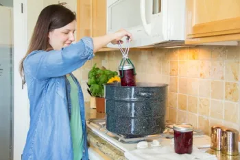 Pulling a jar out of a canner