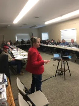 Dr. Michele Jay-Russell teaching produce safety class.