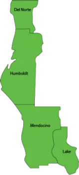 Map of North Coast Counties
