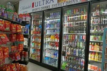 Many kinds of sugar-sweetened beverages are available in convenience stores and supermarkets.