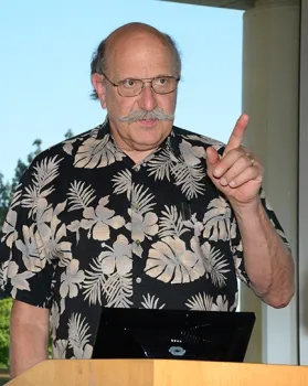 Forensic entomologist Robert Kimsey is the winner of the 2019 UC Davis Outstanding Faculty Advising Award. Here he speaks at a recent ceremony honoring him as the recipient of the Walker Faculty Advising Award from the College of Agricultural and Environmental Sciences. (Photo by Kathy Keatley Garvey)