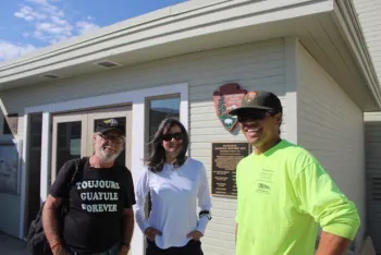 Professor Palu, Dr McMahan, and Dave Goto at September seminar.