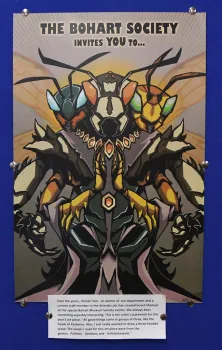 Nicole Tam's creative party invitation: A three-headed wasp. (Photo by Kathy Keatley Garvey)