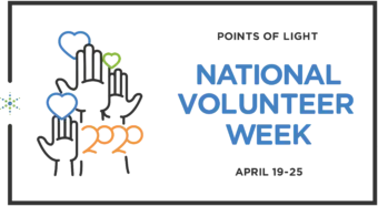 Logo National Volunteer Week taking place, April 19-25, 2020