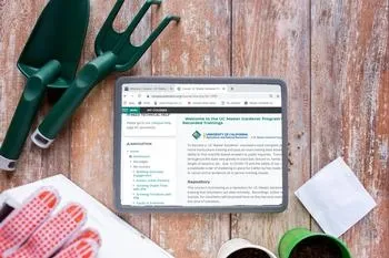 Computer tablet displaying eXtension online training program