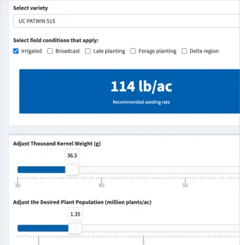 Seeding Rate Calculator Screenshot
