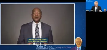 UC Davis Chancellor Gary May gave the welcoming address. (Screen shot)