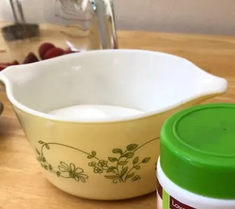 Sugar measured in a bowl