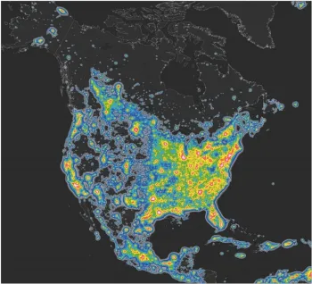 Light pollution map