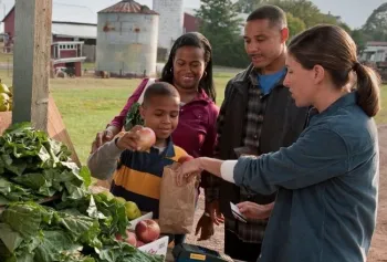 People enjoy selecting fresh produce