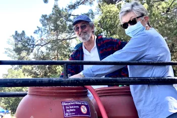 Recycled water keeps the plot moist. Gail Mason