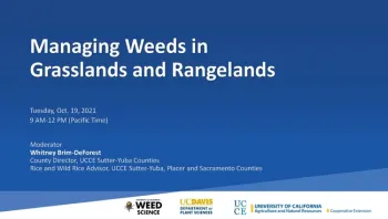 Managing Weeds in Grasslands and Rangelands 2021 event cover