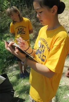 Two former Bio Boot Camp participants (Photo courtesy of Bohart Museum of Entomology)