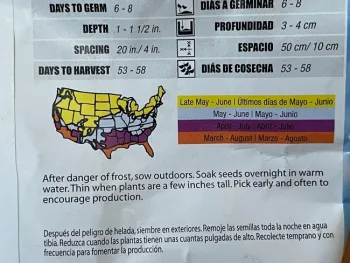 Seed packet back. photo by Brenda Altman