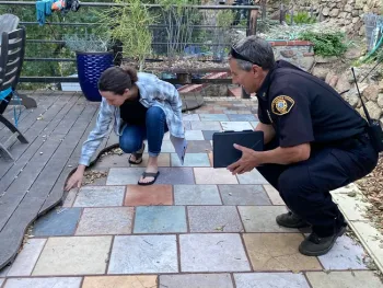 Fire Marshal Rob Hazard helps homeowners assess their homes