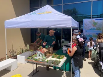 Community members learn at a Santa Barbara County Fire Safe Council table