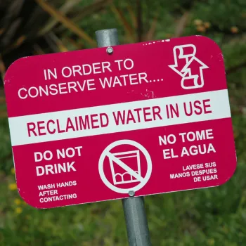 reclaimed water sign