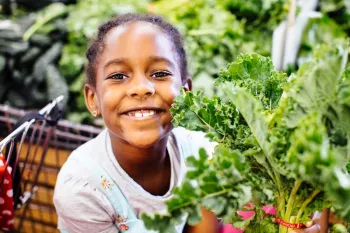 Girl in grocery store