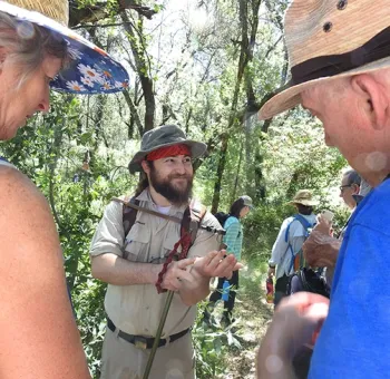 Brennen Dyer on a field trip to the habitat of the California dogface butterfly in Auburn. (Photo by Kathy Keatley Garvey)