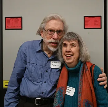 Bill Patterson and his wife, Doris Brown are longtime supporters of the Bohart Museum of Entomology. Here they're at the Bohart Museum Society's pre-Halloween party on Oct. 29, 2022. (Photo by Kathy Keatley Garvey)