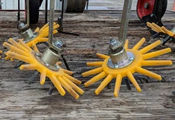 Figure 1. Close-up of the finger weeder mechanism.