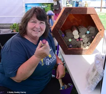 Tora Rocha of the Pollinator Posse (Photo by Kathy Keatley Garvey)