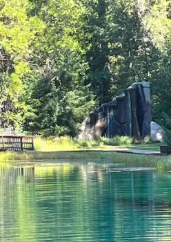 Merlo Park water feature tucked into the landscape. Debi Durham