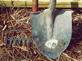 Shovel and rake.