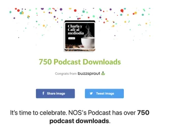 Screenshot showing number of podcast downloads