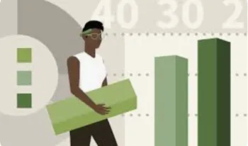 Person holding graph column