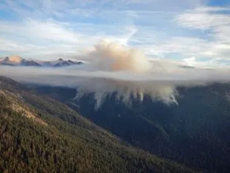 inversion smoke above fire