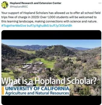 Aerial view of Hopland REC.