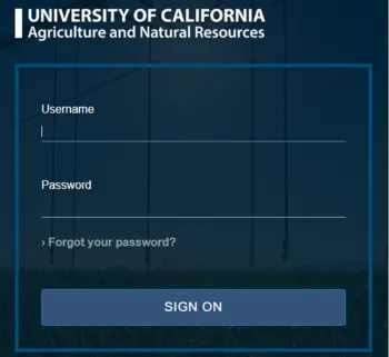 Fig. 1 – UC ANR single sign-on screen