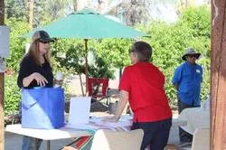 Voleenters helping in garden