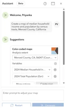 An example AI prompt for two variables